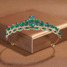 1pc Elegant Crystal Alloy Wedding Crown, Suitable For Women's Wedding, Birthday Party Accessories Valentine's Day Accessories - Multicolor - View 8