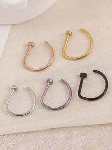 1/3/5 szt. Kobiety Mężczyźni Fałszywy kolczyk do nosa Modny 14K Złoty Kształt D Punk Hip Hop Kolczyki do nosa Nie przekłuwać Cienki Metalowy Jednostronny Klips do nosa Stal nierdzewna Perforacja Septum Odpowiednie dla nastolatków Biżuteria do ciała Paznokieć do ust, Kolczyk do paznokci, Kolczyk do nosa w kształcie litery D, Paznokieć do nosa, Paznokieć do ust, Kolczyk do wargi, Bez perforacji, Biżuteria do przekłuwania ciała człowieka, Punk Europejski i Amerykański Styl