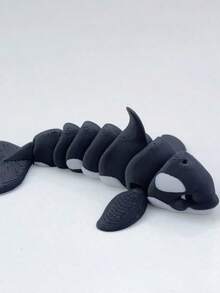 Customizable 3D Printed Movable Orca Statue - Elastic Orca Figurine Pet Toy And Personalized Desktop Decoration Item