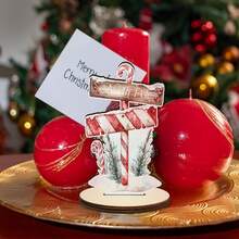 8 pièces Décorations de centre de table de bureau en bois classique pour Noël, style campagnard, bonhomme de neige, cerf, Père Noël, décoration de bureau, accessoires photo, fournitures de fête