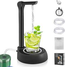 Máquina de agua potable, con carga USB, luz nocturna e indicador luminoso, 1800mAh, salida ajustable de 125 ° Ajuste de nivel de agua de 7 niveles, bomba de agua de escritorio, adecuada para uso en cocina y oficina. - 1 - Ver 7