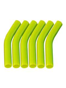1/6pcs Reusable Silicone Straw Tips - 6 Pack, 5/16 Inch, Flexible Bent Design - Suitable For Smoothies And Cold Drinks, Cup Accessories - Multicolor - View 15