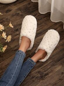 秋冬新款女士舒适家居拖鞋 - 白色 - 查看 2