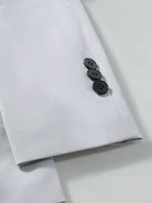 灰色男士长袖西装外套和裤子商务套装，春秋季 - 灰色 - 查看 6