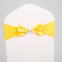 10 Stücke/25 Stücke elastischer Spandex Stuhlschärpe mit Strass-Schnalle, dehnbare Stuhlschleife Satinband für Party, Geburtstag, Hotel Hochzeit Dekoration, Halloween, Weihnachtsfeier Dekoration