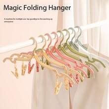Random Color Folding Clothes Hanger Multifunctional Folding Clothes Drying Rack With Multiple Clips For Home Laundry Room To Dry Socks, Underwear And Small Clothes