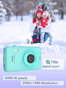 W&O 2025 New 1080P FHD Digital Camera With 32GB Card, Compact Small Cheap Cameras, Rechargeable Photography Camera, 48MP Auto Focus Camera, Puzzle Game,Very Suitable For Entry-Level Novice Photography And Video Recording Enthusiasts. Budget-Friendly Holiday Gift (Thanksgiving, Christmas, Halloween) - 藍色 - 查看 8