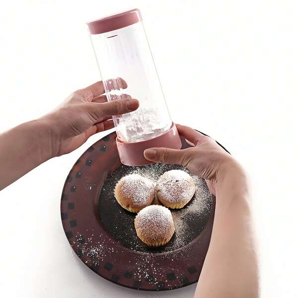 1 pieza Tamiz de harina de plástico duradero, perfecto para tamizar harina, herramienta de cocción esencial, pequeña herramienta de cocina para hornear en casa, con Navidad, Halloween, Pascua, Acción de Gracias