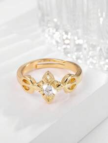 1pc Fashionable Baroque Style Adjustable Ring For Women's Daily Wear