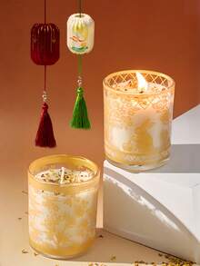 1 pièce Tasse à encens parfumée à la fleur d'osmanthus avec lapin de la mi-automne / Tasse à bougie / Cire végétale / Usage domestique / Parfum sans fumée / Bougie DIY / Cadeau / Mi-automne / Décoration de fête pour Nouvel An / Bougie parfumée pour Nouvel An / Souvenir / Convient comme cadeau pour la famille et les amis / Bougie d'aromathérapie / Convient pour l'anniversaire, la Saint-Valentin ou la Fête des Mères / Nouvel An