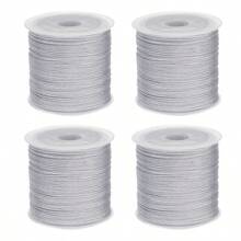 4 Rolls 50m/1968inch Silky Satin Cord Nylon String 0.8 Mm Chinese Knotting Cord, Nylon Beading Thread For Bracelets, Necklaces, Wind Chime, Macrame Crafts, Drawstring Bags, Multicolor Beading String(Random P)