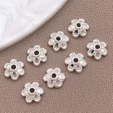 10/20pcs 18K Gold Plated Silver Filigree End Caps Flower Bead Caps Bead End Caps Metal Spacer Beads Caps For Necklace Bracelet Earrings Jewelry Making Supplies