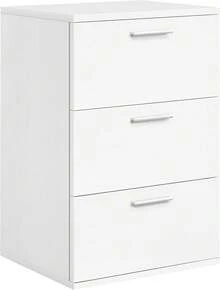 Yaheetech Nachttisch Nachtschrank mit 3 Schublden Boxspringbett Nachtkommode Nachtkonsole Couchtish für Schlafzimmer/Wohnzimmer 35 x 40 x 60, Weiß