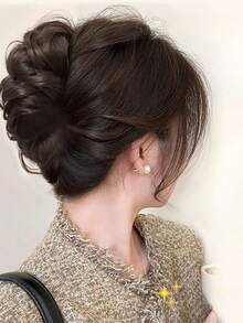 1pc Pompadour Hairstyle Hairpiece With Clips For Young Ladies With Flower-Shaped Top And High Crown For Increased Hair Volume And Decorative Accessory Winter Claw Clips Elegant Hair Clips Fashion Hair Clutch