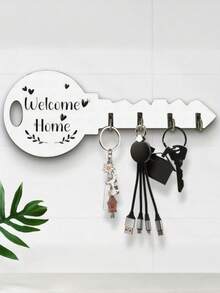 New Key Holder With Hook - Easy Installation, Simple Design|No Hole Installation|Strong Load Bearing Capacity|Multifunctional Organizer For Entryway Storage|Key Hook|Convenient Shelf|Convenient Shelf|Wall Decoration