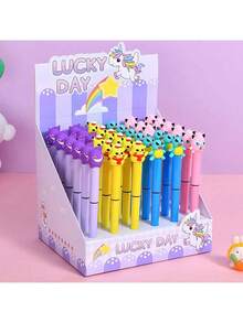 1pc Random Pokemon Reusable Liquid Ink Pen - Black Ink Signature Pen, Suitable For School, Office, Writing And Parties