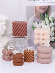 Ensemble de moules géométriques multicolores pour la coulée de résine. Moules en silicone en forme de cube, pilier et carré pour la fabrication de bougies parfumées en cire de soja, savon DIY