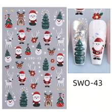 Christmas Nail Art Decals/Cartoon Nail Stickers/Cute Girl Style/Christmas Gift - Multicolor - View 10
