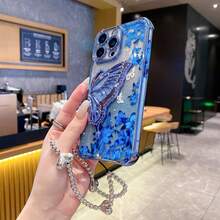 （蝴蝶支架）（银色手镯）兼容 Galaxy A123456789987654321 45G 电镀磁吸防摔透明手机壳，防摔手机壳兼容三星 S25/S24/S23/S22 系列/A 系列，兼容 OPPO，兼容 Redmi，兼容 Moto，兼容 Pixel，兼容 vivo，兼容 OPPO，国际版，非国内版 - 藍色 - 查看 2