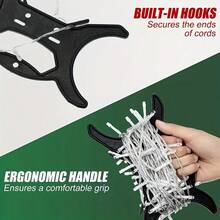 Dispositivo de almacenamiento de bombillas de Navidad, envoltura de cuerdas de bombillas, caja de almacenamiento de cables de luces de Navidad - Adecuado para luces de árbol, cables de extensión, estante de almacenamiento de luces de uso múltiple, mantenga sus decoraciones navideñas ordenadas