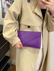 Small Envelope Bag, Unique Design Women Handbag , Purple - Purple - View 3