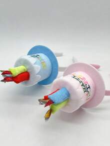 1pc Children's Birthday Princess Candle Cake Hair Hoop Headband Happy Birthday Party Prop Headpiece, Suitable For Birthday Parties