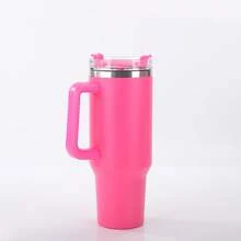 1pc 40oz Tumbler Vacuum Stainless Steel Insulated And Cold Drink Cup With Straw For Hydration Enthusiasts, Coffee, Outdoor Sports And Travel,Ideal For Back To School,Water Bottle For Christmas. Straws And Cleaning Brushe Can Be Burchased Separately(Compatible With Stanley Cup)