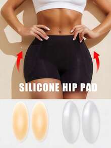 Women's Silicone Self-Adhesive Hip Pads, Buttock Pads, Calf Pads, Invisible Seamless Body Shaper, Hip Enhancer, Thigh Shaper, Silicone Shoulder Pads, Self-Adhesive Seamless Fake Hips, Naturally Improve Concave Areas, Create Perfect Curves, Washable, Non-Slip, Reusable, Suitable For Dresses, Backless Outfits, Yoga Wear, Tight Clothing, Jeans - Multicolor - View 1