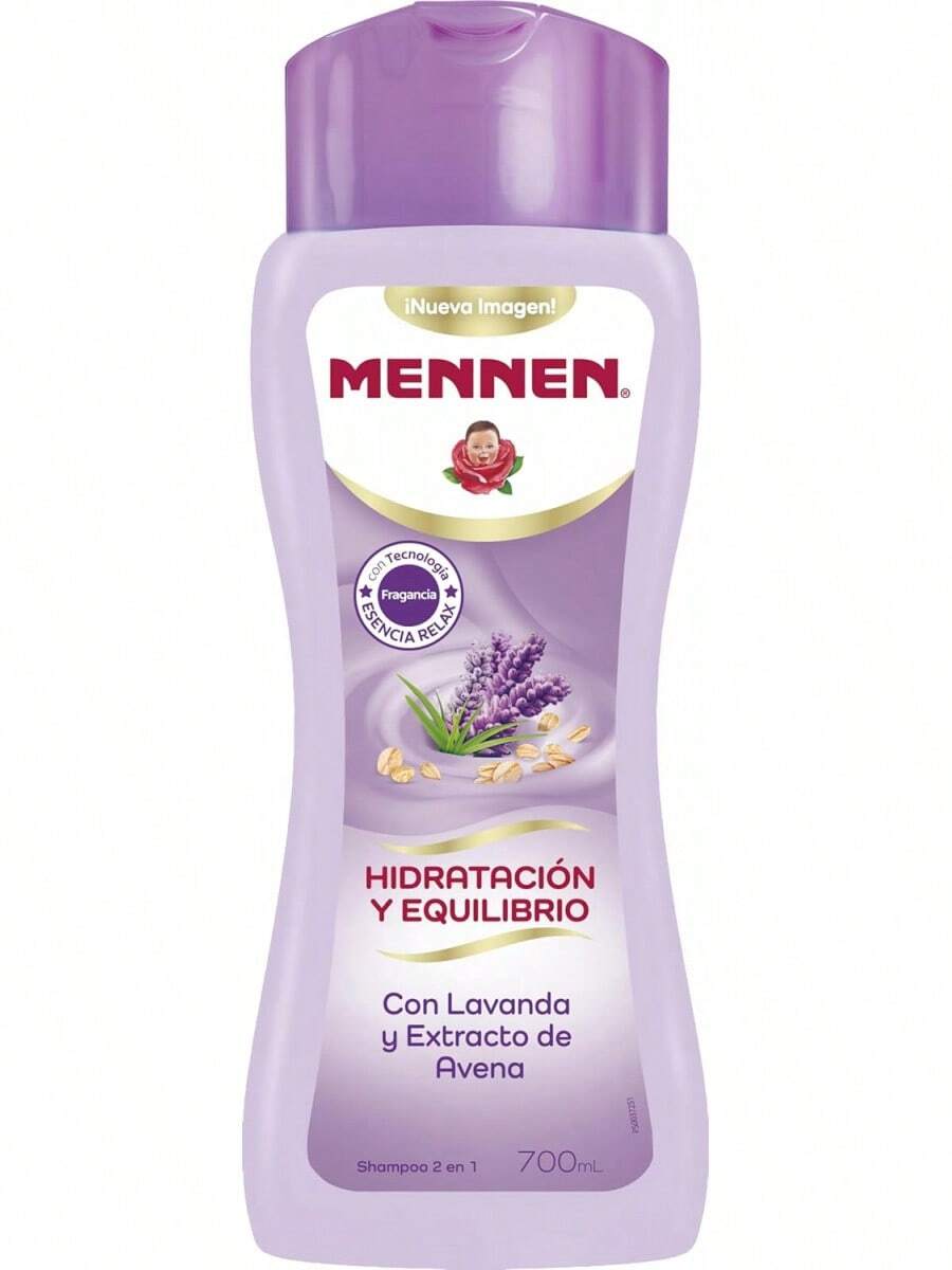 Mennen Shampoo Hidratación y Equilibrio Lavanda 700 ml. Fórmula 2 en 1 que Limpia y Acondiciona el Cabello, Brindando Suavidad y Posee una Fragancia con Tecnología Esencia Relax - Champú - Ver 1