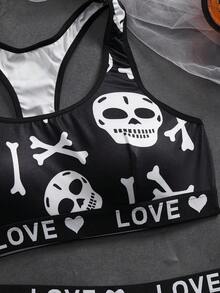 Halloween Skelett Sexy Dessous Set