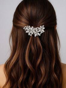 1 pezzo/2 pezzi Fermaglio per capelli elegante stile palazzo con decorazione di strass scintillanti, adatto per feste