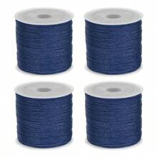 4 Rolls 50m/1968inch Silky Satin Cord Nylon String 0.8 Mm Chinese Knotting Cord, Nylon Beading Thread For Bracelets, Necklaces, Wind Chime, Macrame Crafts, Drawstring Bags, Multicolor Beading String(Random P)