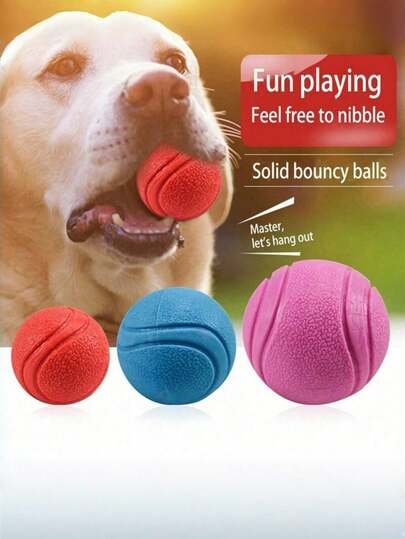 Durable Rubber Bouncy Ball Toy With Stripes Pattern For All Breed Sizes - Solid Elastic Pet Ball For Interactive Play, Chew-Resistant, No Batteries Required,Suitable As Gifts For Festivals Such As Halloween, Christmas, Valentine's Day, Etc.