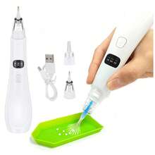 3-Mode Adjustable Suction Wireless Electric Diamond Painting Pen - Rechargeable, Adult Diamond Art Painting Tool Kit With 2 Replacement Tips - White - View 1