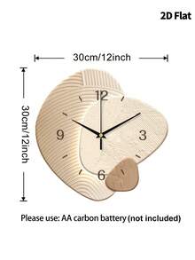 1 pieza Reloj de pared de arte abstracto de alta gama de 12 pulgadas/16 pulgadas, movimiento de cuarzo súper silencioso, sin sonido de tic-tac, adecuado para decoración de habitaciones, decoración del hogar, decoración de la sala de estar, decoración de paredes del dormitorio, decoración de paredes, decoración del aula
