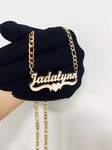 Personalized Double-Layer Pendant Nameplate Necklace 18K Gold-Plated Nameplate Necklace, Custom Name Necklace, Gold Silver Name Necklace, Dual Nameplates, Personalized Necklace, Personalized Jewelry For Her, His Christmas Gift,New Year Glamour - Style 4 - View 2