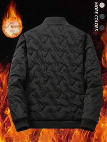 男士休闲羊毛夹克 - 黑色立领，拉链口袋，涤纶衬里，秋冬季完美之选，冬季休闲装 | 立领夹克 | 拉链夹克，男士冬季夹克 - 黑色 - 查看 3