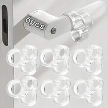 3-Loch transparenter Silikon Türgriff Stoßschutz, universeller Türstopper, ohne Bohren erforderlich