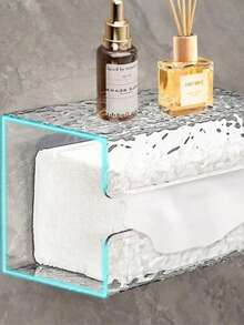 1 Piece Transparent Tissue Box Holder Waterproof To Prevent Wet Tissues, Wall Mounted Tissue Dispenser, No Drilling Required, Suitable For Kitchen, Bathroom And Toilet, Desktop Tissue Organizer, Perfect For Storing Tissues And Other Paper Products, Bedroom Decoration, Home Decoration, House Decoration, Holiday Decoration, Christmas Halloween Home Supplies