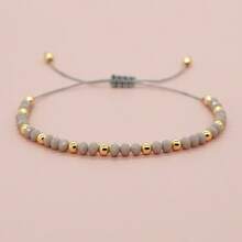 1 pieza/Bohemio/Nuevo Chino/Pulsera con cuentas de cristal y doradas, Pulsera de la suerte/Representa dinero y prosperidad, Adecuado tanto para hombres como para mujeres, Apropiado para diversas ocasiones, Regalo para amigos y familiares