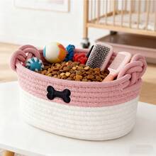 Small Woven Storage Basket, Cute Pet Toy Basket, Desktop Decor Storage Basket, Home Organizer Box, Mini Storage Basket For Entryway, Cosmetics, Keys, Pet Snacks And Toys, Kids Room Clutter And Toy Storage