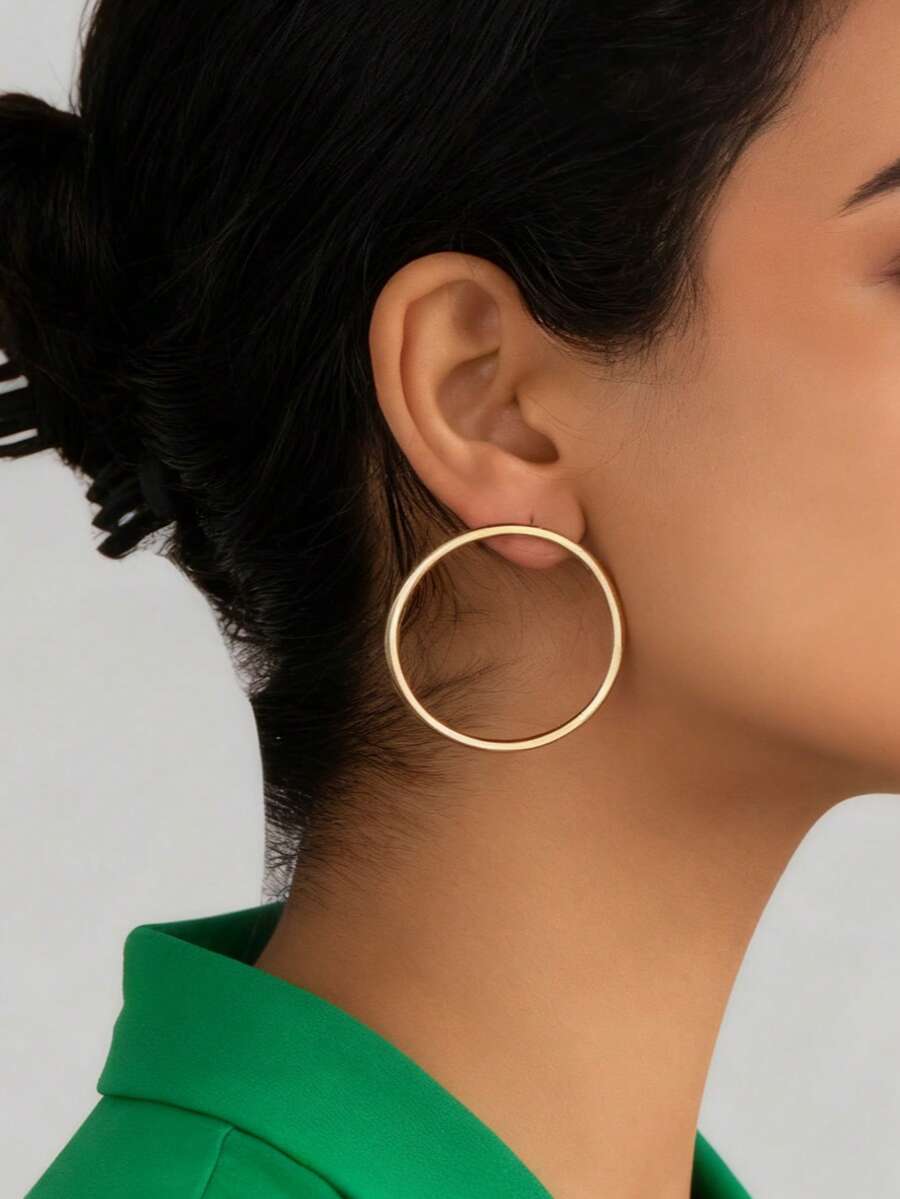 1 对几何超大耳环，适合日常佩戴