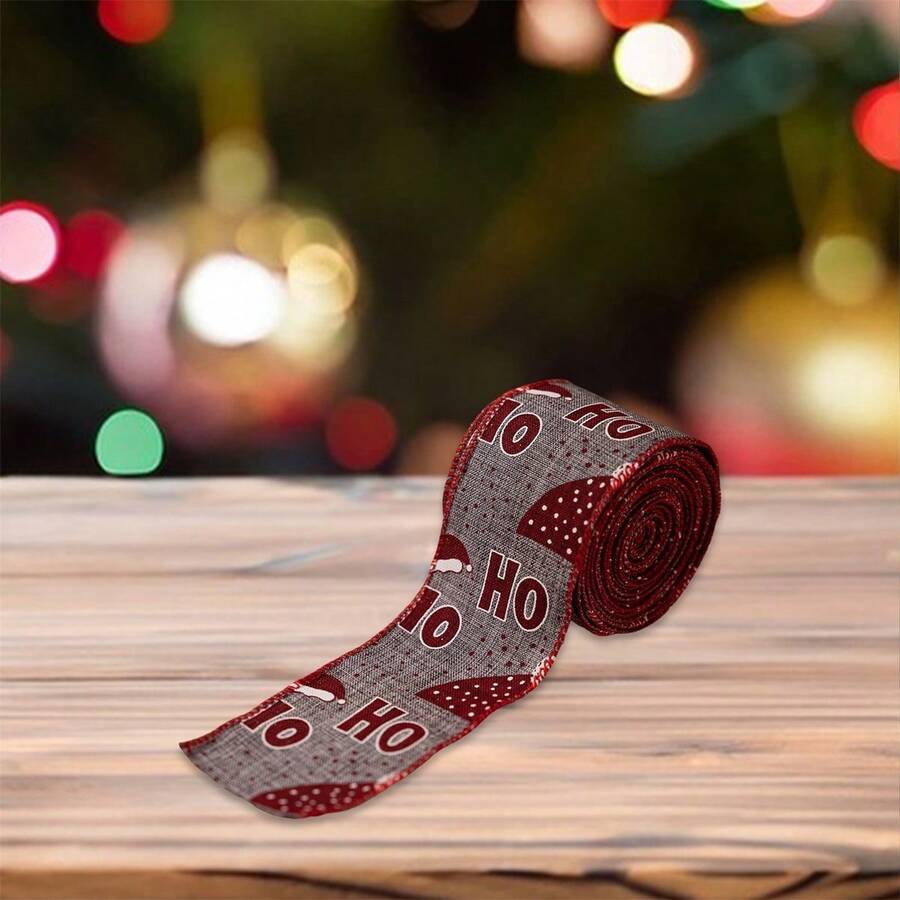 Christmas Ribbons Colorful Letter/Snowman Christmas Wide Ribbons - 灰色 - 查看 1