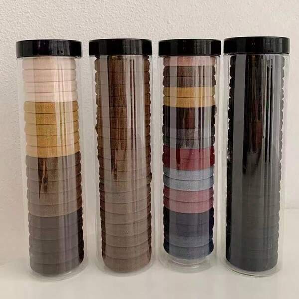 20 piezas de Elásticos para el cabello minimalistas y elegantes en negro y caqui, accesorios de moda versátiles adecuados para peinados diarios, coletas, combinación con maquillaje, atuendos, sujetadores de coleta, bandas elásticas para el cabello, scrunchies, cuerda para el cabello, ligas elásticas para el cabello