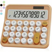 Pink Calculator, Standard Calculator 12 Digit With Large LCD Display And Big Buttons,Pink Office Accessories Women Desk, Cute Office,School, Home, Business(Colorful Pink)