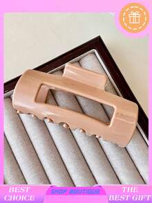 1PC Brand-New Silicone Soft Large Square Hair Claw, High-End Women's Elastic Hair Clip, Women's Hair Accessory, Powerful Chin Clip. Made Of Soft Silicone, It Is Available In Multiple Colors Such As Black, White, Red, Khaki, And Coffee. The Style Is Simple, Fashionable, Cute And Elegant. Winter Hair Clutch Elegant Claw Clips