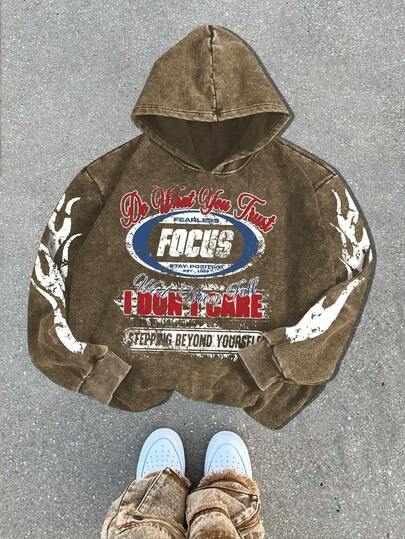 1pc Men's Casual Hoodie With Racing Car Creative Print, High-Quality Fleece Sweatshirt For Autumn/Winter