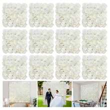 1 pièce/4 pièces Fleurs artificielles pour fond mural Rose Marguerite convenant pour les fêtes familiales, les décors de mariage, la décoration murale de magasin, les photos de fond. Agencement de mur de fleurs