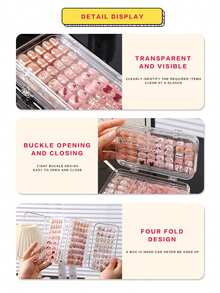 3-Fold Nail Display Box, Suitable For Popular Influencer Nail Stickers, Transparent Dust-Proof, Suitable For Nail Art And Jewelry Storage