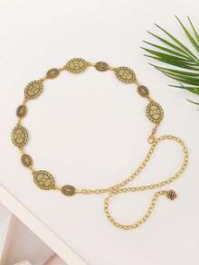 1pc Vintage Embossed Waist Belt For Women, Spring/Summer Summer, School Fall, Autumn, Halloween